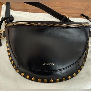 BRAND NEW! Isabel Marant Black Leather Bag with Gold Accents